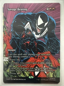 MTG Savage Beating 0026 Regular (Borderless) Marvel’s Eternal Legal NM MAR - Picture 1 of 2