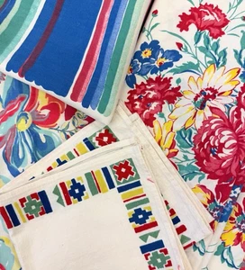 Vintage Tischdecke Leinen Konvolut  - Bild 1 von 17