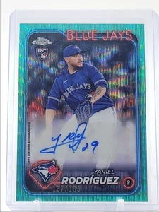 YARIEL RODRIGUEZ 2024 TOPPS CHROME ROOKIE AUTOGRAPH AQUA WAVE AUTO /199 Q3351 - Picture 1 of 2