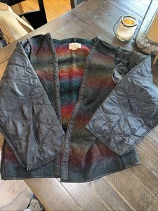 Vintage Woolrich USA Wool Blanket Liner Barn Coat Chore Jacket Liner Only Large - Bild 1 von 5