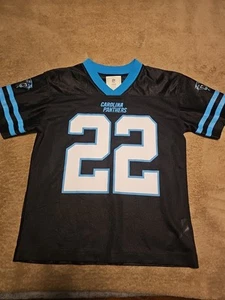 NFL CAROLINA PANTHERS JUGEND MEDIUM GRÖSSE 8 #22 MCCAFFREY TRIKOT NEU OHNE ETIKETT - Bild 1 von 3