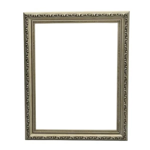 Marco decorativo de madera plateado ornamentado para cuadro de 10x13 - Imagen 1 de 2
