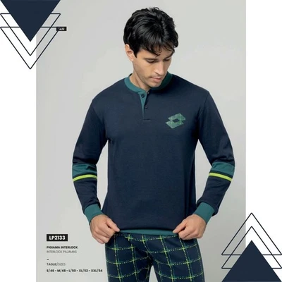 Pigiama uomo lungo invernale in cotone interlock  LP2133 LOTTO - Immagine 1 di 2