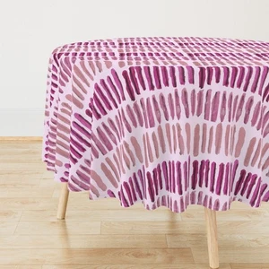 Pink Stripes Painterly Blush Printed Round Table Cover, Round Table Cloth - Picture 1 of 5