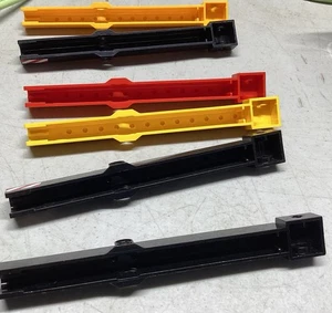 6 LEGO 57779 Yellow Crane Arm Outside, Wide with Pin Hole at Mid-Point Black Red - Picture 1 of 3