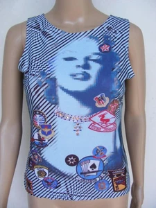 Pop Art Bella Faccia Camicia Strass Collana 3D Insegna Militare Psichedelica - Foto 1 di 10