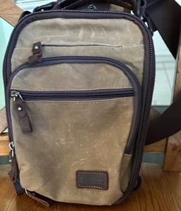 Nerlion Sling Bag für Herren Umhängetasche aus gewachstem Canvas Brusttasche - Bild 1 von 6