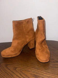 Damen-Stiefeletten Größe 9 braun Kunstleder Blockabsatz - Bild 1 von 4