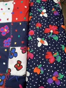 Cranston Print Works Flowers 2 Companion Pcs Over 8 Yds Fabric USA 100% Cotton - Picture 1 of 7
