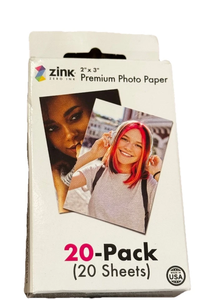 Zink 2"x3" Premium Photo Paper (20 Pack) Compatible with Polaroid Snap & More - Image 1 of 1