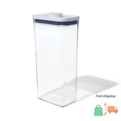 Contenedor de almacenamiento de alimentos hermético rectangular de plástico transparente OXO POP 3,7 qt Foto 1 de 4