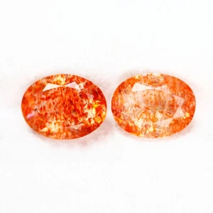 2.26 Ct [2 Pcs Pair] Exquisite Oval 8 x 6 MM 100% Natural Red Dot Andesine !!! - Picture 1 of 5