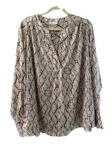 Top Calvin Klein 3x Marrón Estampado Piel de Serpiente 54 pulgadas Busto - Imagen 1 de 7