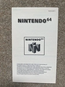 Nintendo 64 N64 Consumer Information and Precautions Leaflets Booklet NUS-EUR-1 - Picture 1 of 2