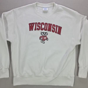Champion Reverse Weave Wisconsin Badgers WIS Crewneck Sweatshirt Mens Large - Picture 1 of 12