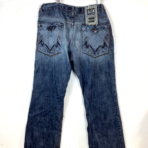 Jean Denim Vintage Indigo Star Talla 38x32 Azul Suelto Y2K - Imagen 1 de 4