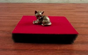Cat Figurine Brass Miniature Detailed Mini Display Dollhouse Retro New - Picture 1 of 4