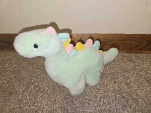 KinderGUND Blue 1990 Chirp Rattle Dinosaur Mint Green plush Gund Vintage - Picture 1 of 7