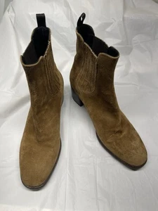 Triver Flight Women’s Brown Leather Ankle Boots 2.25” Block Heel Size 41 or 10US - Picture 1 of 10