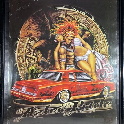Póster impreso arte azteca mexicano vintage Lowrider coche cholo cultura chicana decoración Foto 1 de 4