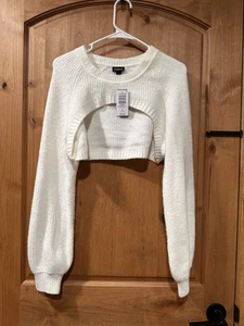 Torrid Vegan Cashmere Bolero, Size 1, White, Shrug, Sweater - Picture 1 of 2