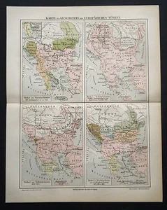 1897.Orig. Xylo-Topographie=4 KARTEN GESCHICHTE DER TÜRKEI EUROPA=TÜRKISCHES REICH - Bild 1 von 1