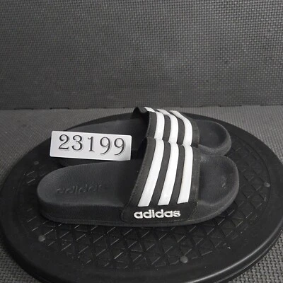 Sandalias Adidas Adilette a Rayas Toboganes de Ducha Niño Pequeño Talla 11 Negro Blanco Foto 1 de 4