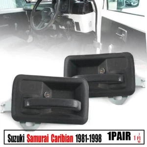 Inner Door Handle Black Pair RH LH For Suzuki Caribian Samurai SJ413 1981-1998 - Picture 1 of 7