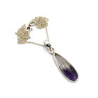 925 Silver Bio Amethyst Chain Pendant Gemstone Jewelry Store ! Free Shipping I26