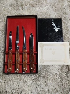 Vintage Maxam Stahl Messer Set 4-teilig mit Original Box Schnitzen Küchenutensilien - Bild 1 von 11