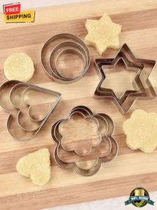 12pcs Stainless Steel Cookie Mold Set - Durable Cutters for Baking & Decorating - Picture 1 of 8