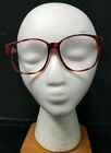 1X Vintage Classic Glass Glasses Frame, Eye Wear Large Amber Brown Timeless 