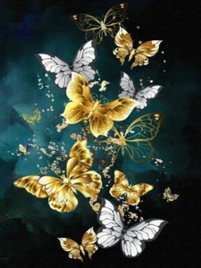 Bordado Diamante Sin Marco Mariposas Doradas 30x40... - Imagen 1 de 12