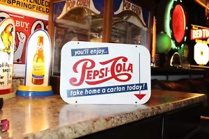 RARO CARTONCINO 2 LATI DIPINTO PEPSI COLA ANNI '50 CARTELLO METALLO COCA SODA POP - Foto 1 di 18