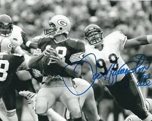 Autographed DAN HAMPTON "HOF 2002" 8x10 Chicago Bears photo w/ Show Ticket - Picture 1 of 1