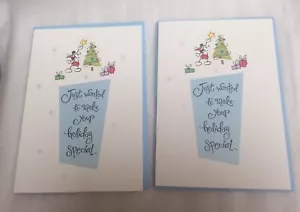 2 tarjetas de felicitación de Navidad de Hallmark Disney Mickey Mouse - Imagen 1 de 4
