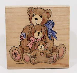 Estampilla de goma Stampendous 1996, amigos TQ001 en todos los tamaños, oso de peluche - Imagen 1 de 3