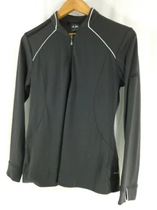 adidas Climalite Women's M Long Sleeve Quarter Zip Black White Golf Pullover - Picture 1 of 11