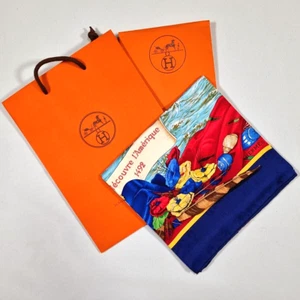 SELTENES VINTAGE HERMES Seidentuch "Christophe Colomb Decouvre" Carre 90 - Bild 1 von 18