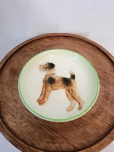 Plato de baratija vintage ocupado Japón Scottie perro rosetti pintado a mano 4" - Imagen 1 de 3