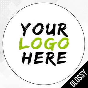 LOGO Printed Round Stickers - Custom GLOSS Logo - GLOSSY labels - Personalised  - Picture 1 of 2