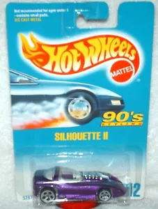Hot Wheels 1997 #212 Silhouette II purple 5 hole whee,ex.card,i combine shipping - Picture 1 of 2