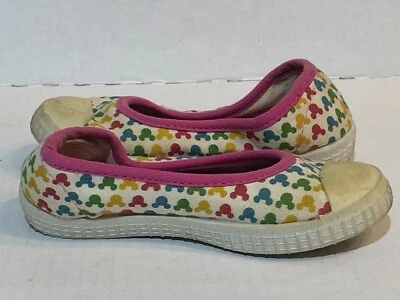 Zapatos sin cordones bajos estampados Mickey Mouse de algodón beige beige para niños pequeños de Disney talla 4 Foto 1 de 4