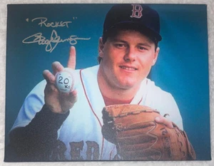 Roger Clemens SIGNED 11x14 Boston Red Sox 20K canvas photo w/ROCKET + event tckt - Picture 1 of 2