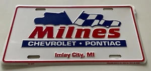 Piastra booster concessionaria alluminio vintage MILNES CHEVROLET PONTIAC Imlay City MI - Foto 1 di 2