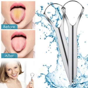 2 Pack Tongue Scraper Stainless Steel Tongue Cleaners Wide-Head Tongue leNHC - Picture 1 of 12