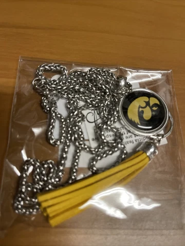 NCAA Iowa Hawkeyes Womens Suede Tassel Statement Necklace Cover