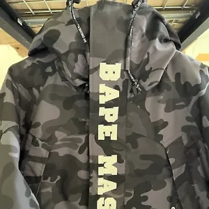 A Bathing Ape x Mastermind Japan 2016 Snowboard Jacket Black Camo New Sz L BAPE - Picture 1 of 10