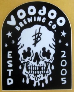 VOODOO BREWING COMPANY Etiqueta de etiqueta adhesiva de cerveza con calavera, Meadville, PENNSYLVANIA - Imagen 1 de 1