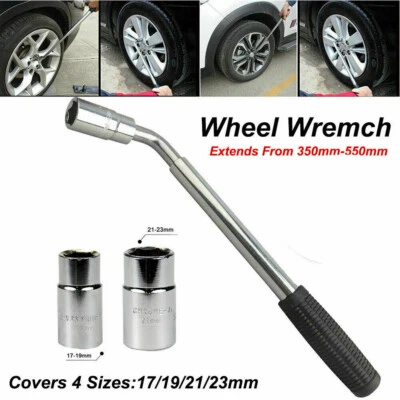 Telescoping Lug Wrench Standard Sockets Breaker Bar Wheel Tire Rim Lock Nut Tool - Image 1 of 4